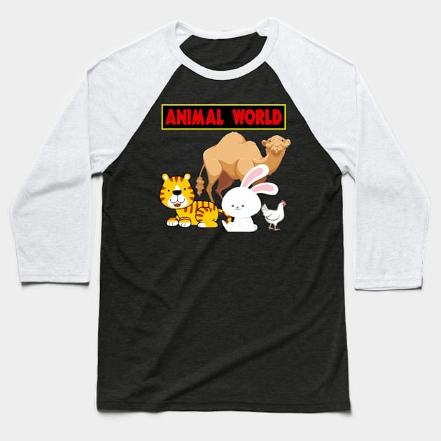 Animal world Baseball T-Shirt by copacoba